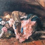 Козетта с куклой, холст, масло. Автор Леон Франсуа Комер.